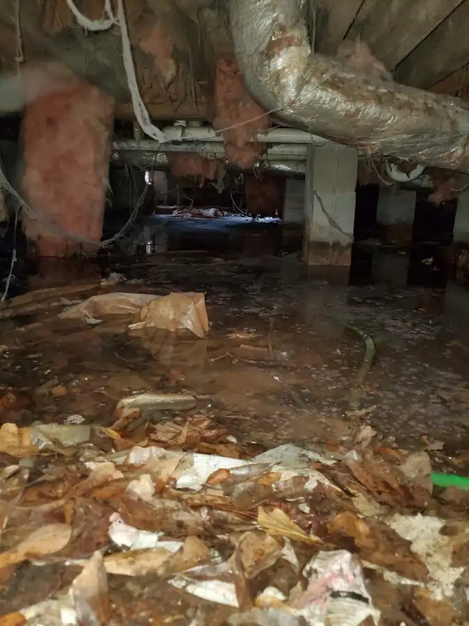 Crawl space flood assessment for Commercial Water Damage Restoration in Lockport
